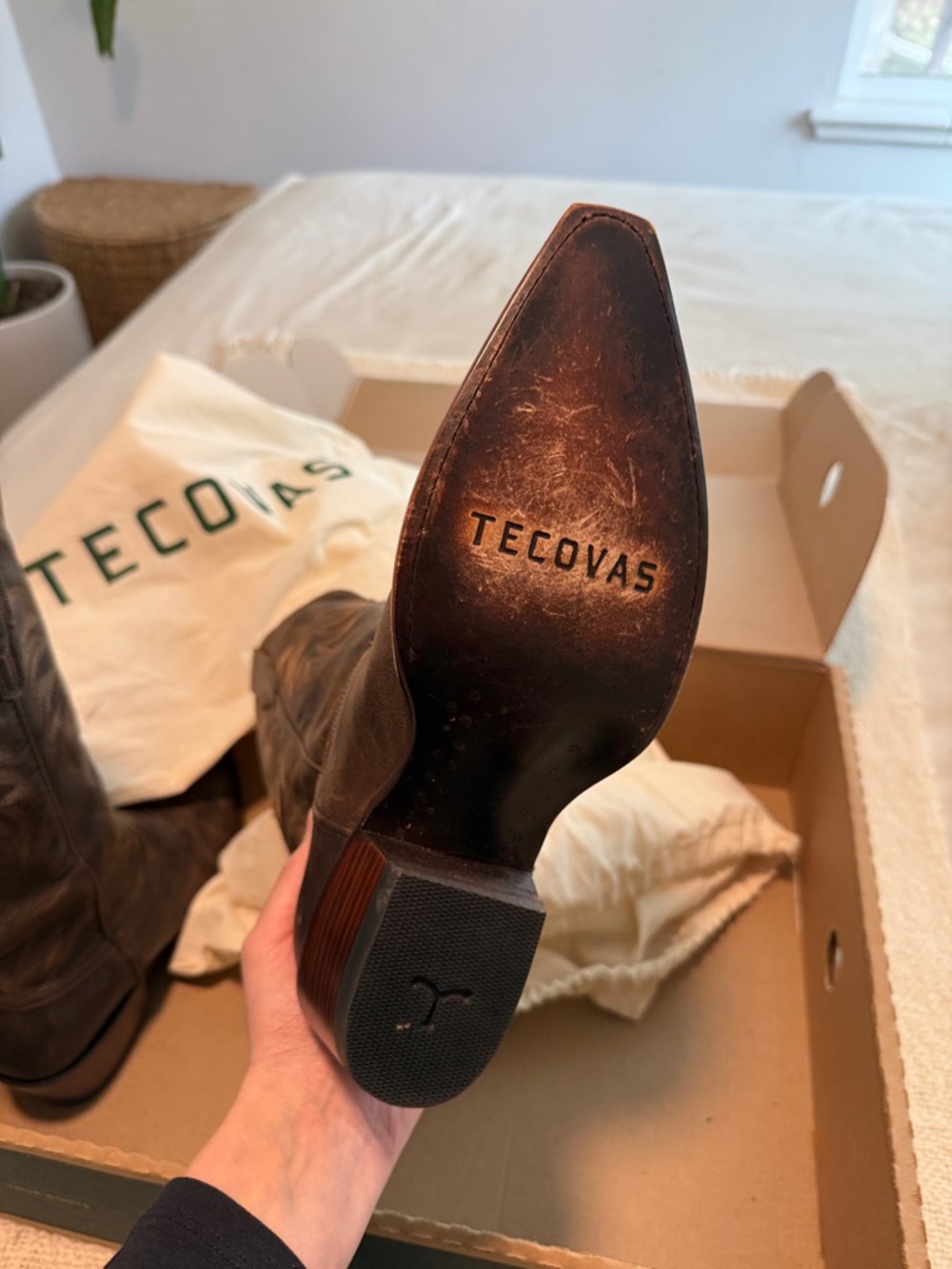 Tecovas Women's Annie Boot Brown Leather Size 9.5 - Picture 10 of 12